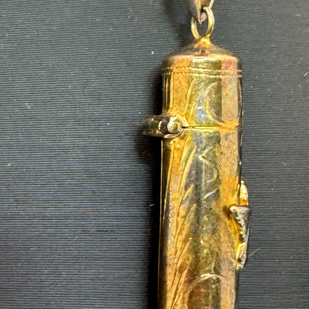 Vintage Angel Pill Prayer Box Pendant Necklace 925 Sterling Silver Gold Vermeil