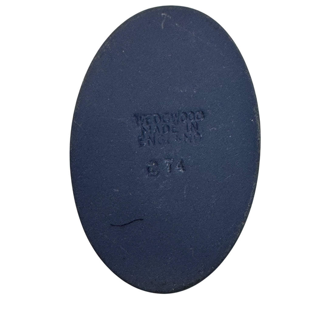 Wedgwood Jasperware Dark Blue Oval Cameo For Brooch Pendant Classical Woman VTG