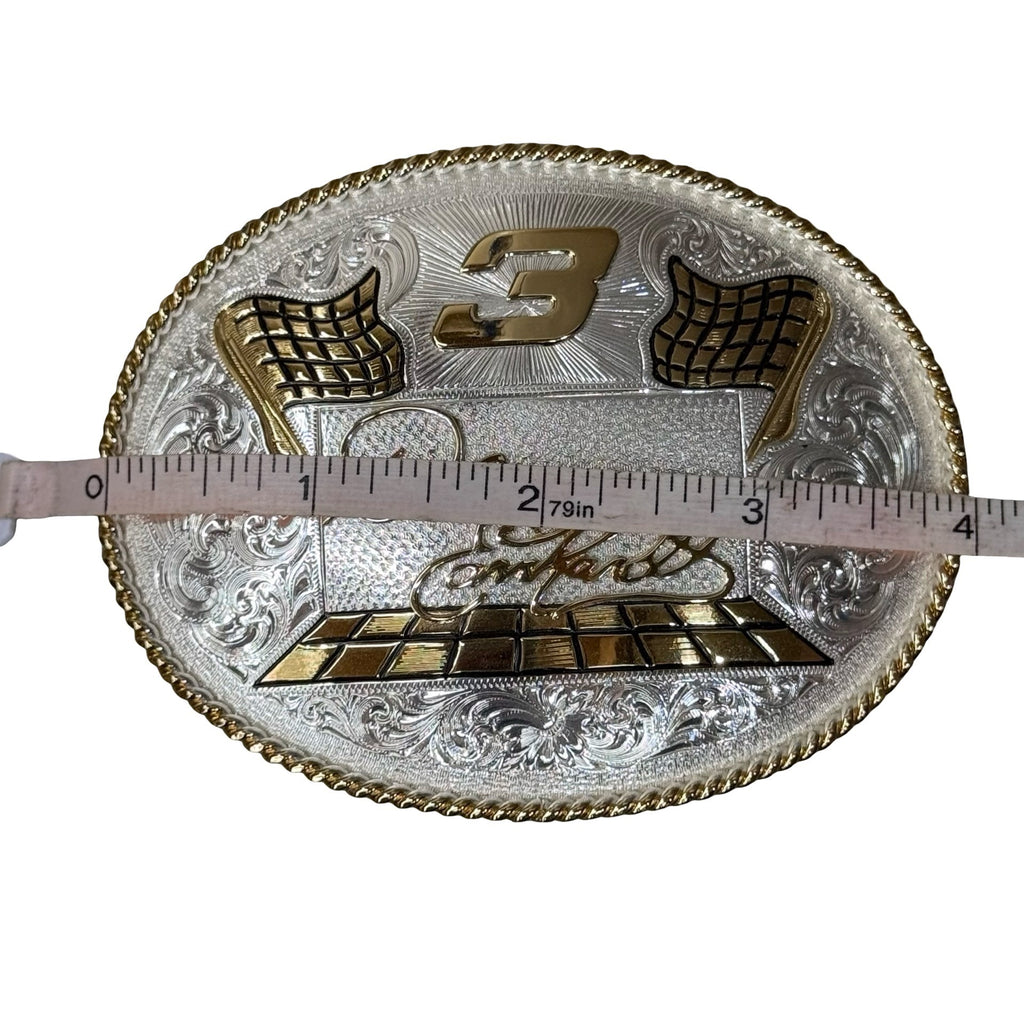Dale Earnhardt Montana Silversmiths #3 NASCAR Belt Buckle Silver Plate New W Box