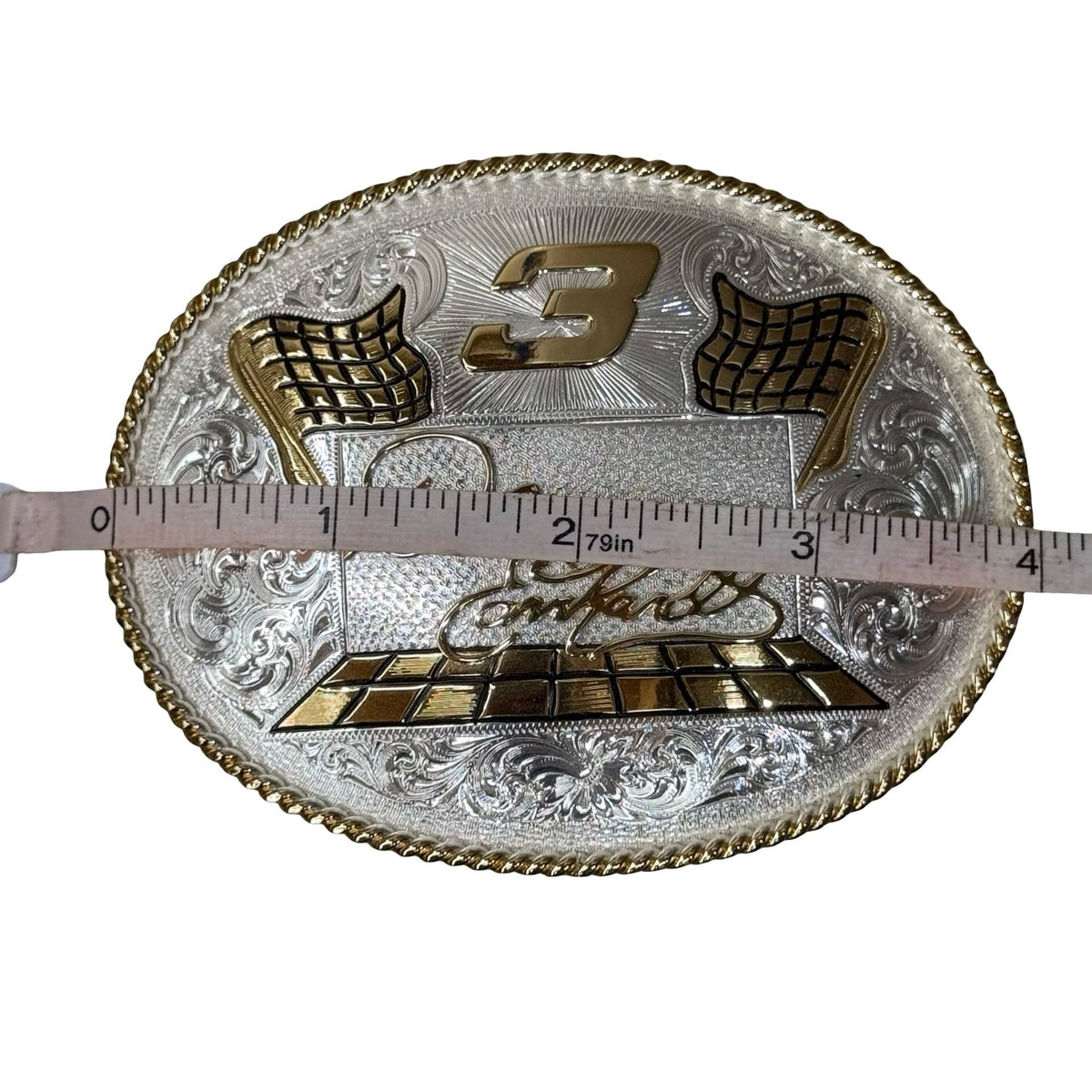 Dale Earnhardt Montana Silversmiths #3 NASCAR Belt Buckle Silver Plate New W Box