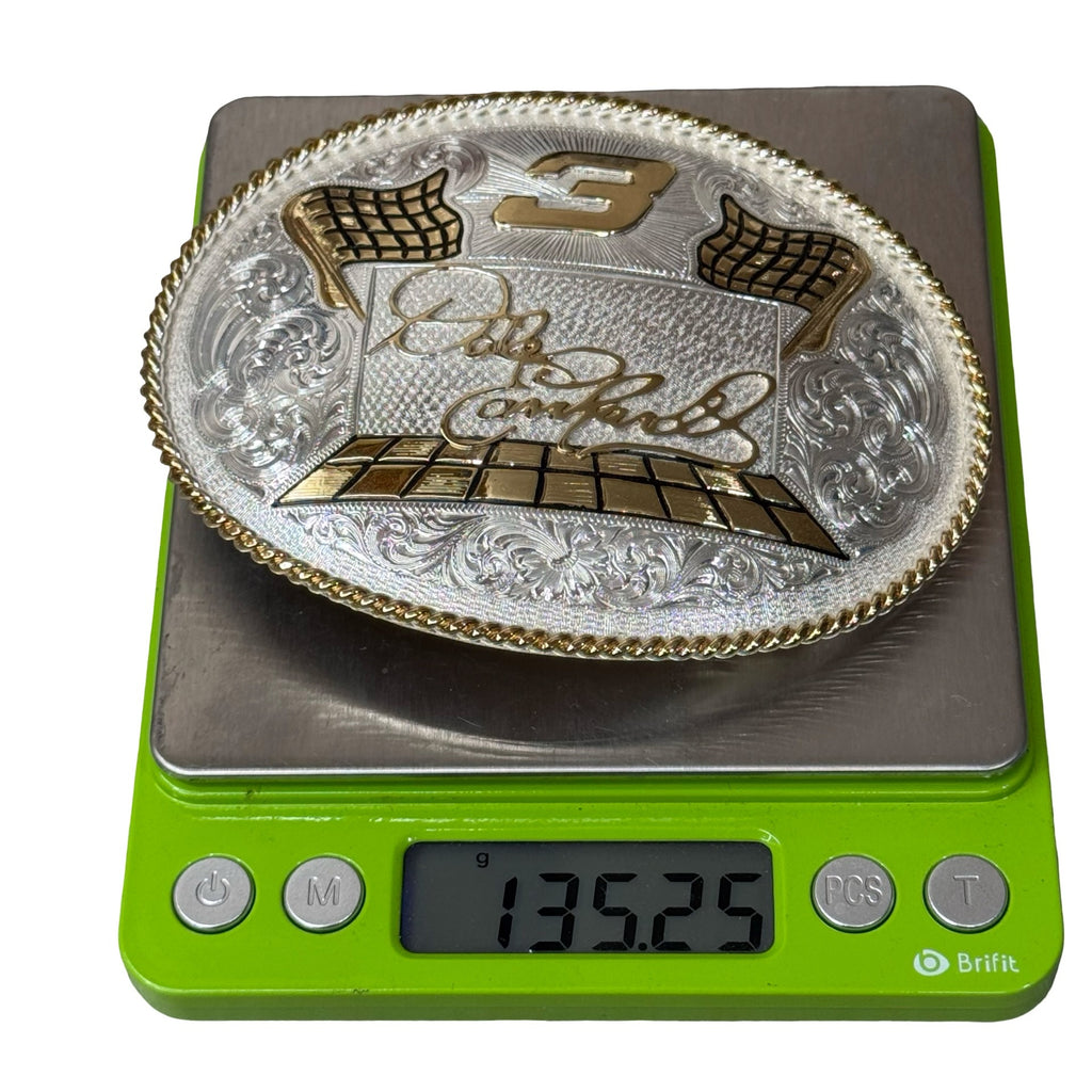 Dale Earnhardt Montana Silversmiths #3 NASCAR Belt Buckle Silver Plate New W Box