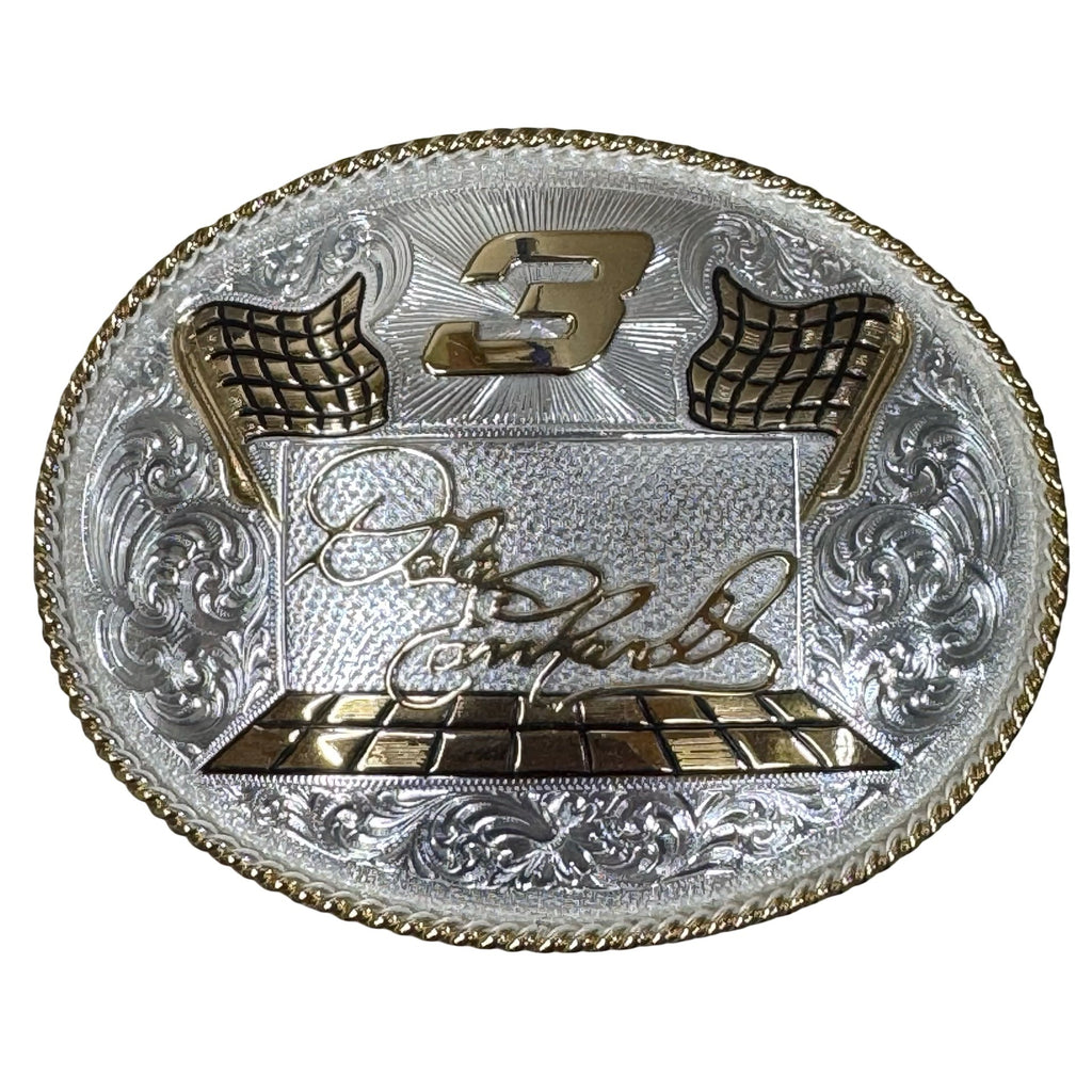 Dale Earnhardt Montana Silversmiths #3 NASCAR Belt Buckle Silver Plate New W Box