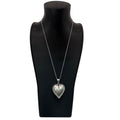 Puffed Heart Pendant Necklace Sterling Silver Chain 925 18" Vintage Charm Puffy
