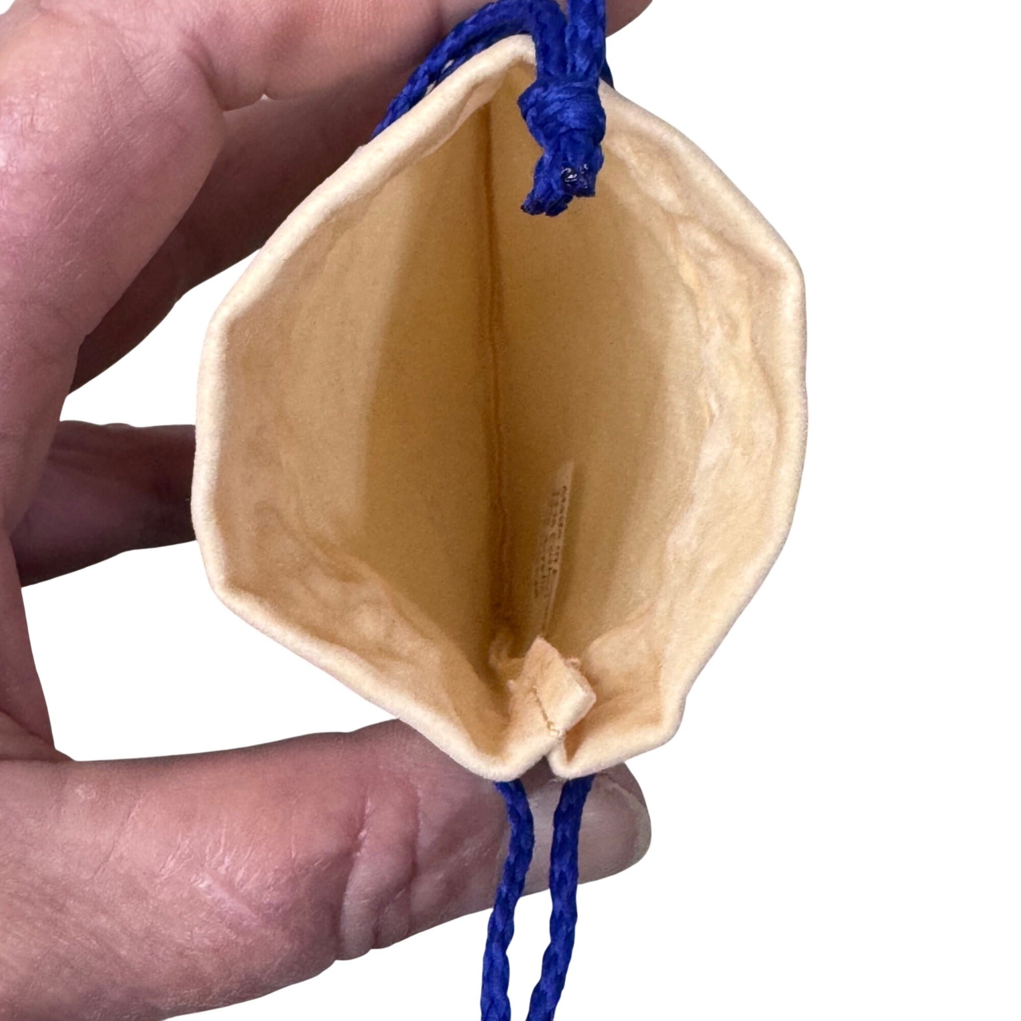 Louis Vuitton Beige Drawstring Dust Bag Blue Cord Jewelry Or Accessories 3 X 4"