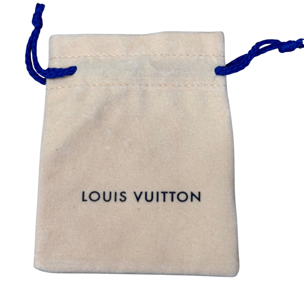 Louis Vuitton Beige Drawstring Dust Bag Blue Cord Jewelry Or Accessories 3 X 4"