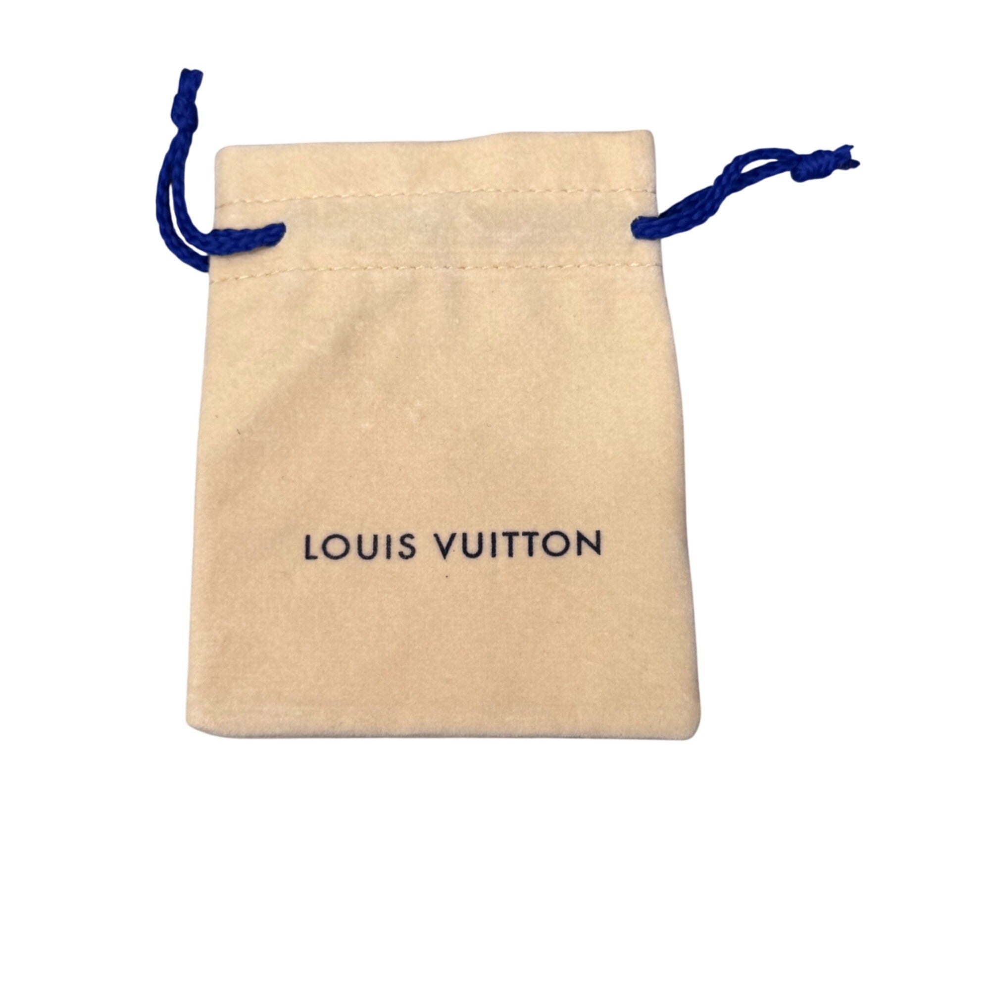 Louis Vuitton Beige Drawstring Dust Bag Blue Cord Jewelry Or Accessories 3 X 4"