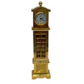 1988 Vintage Morita Miniature Grandfather Clock Gold Tone Quartz 12k GE Japan