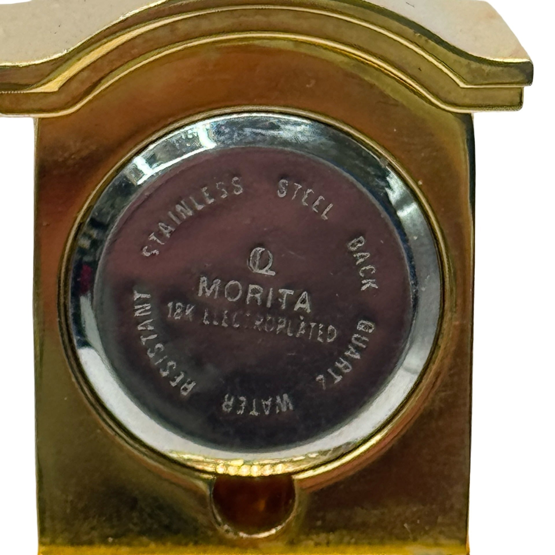 1988 Vintage Morita Miniature Grandfather Clock Gold Tone Quartz 12k GE Japan