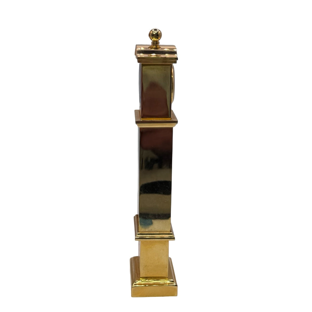 1988 Vintage Morita Miniature Grandfather Clock Gold Tone Quartz 12k GE Japan
