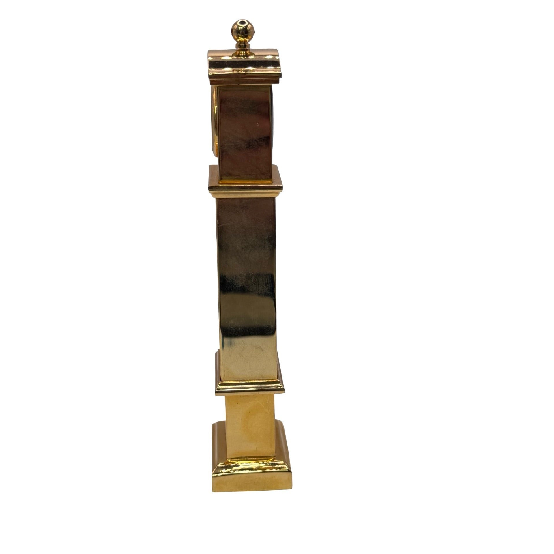 1988 Vintage Morita Miniature Grandfather Clock Gold Tone Quartz 12k GE Japan