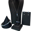Brighton Spectrum Blue Set Crystal Necklace Bracelet Earrings Ring Size 8
