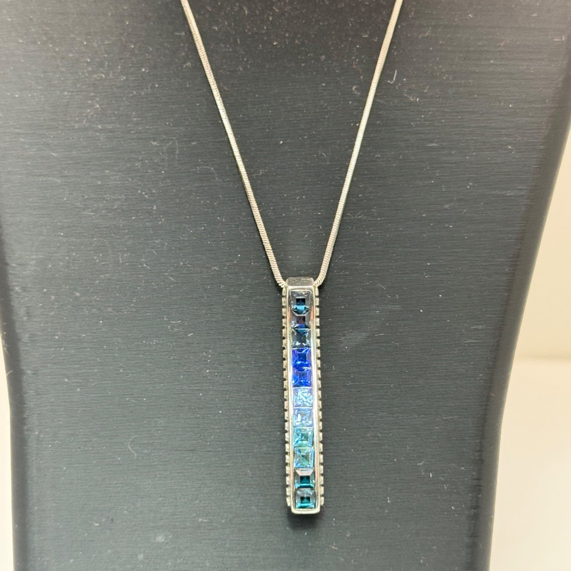 Brighton Spectrum Blue Set Crystal Necklace Bracelet Earrings Ring Size 8