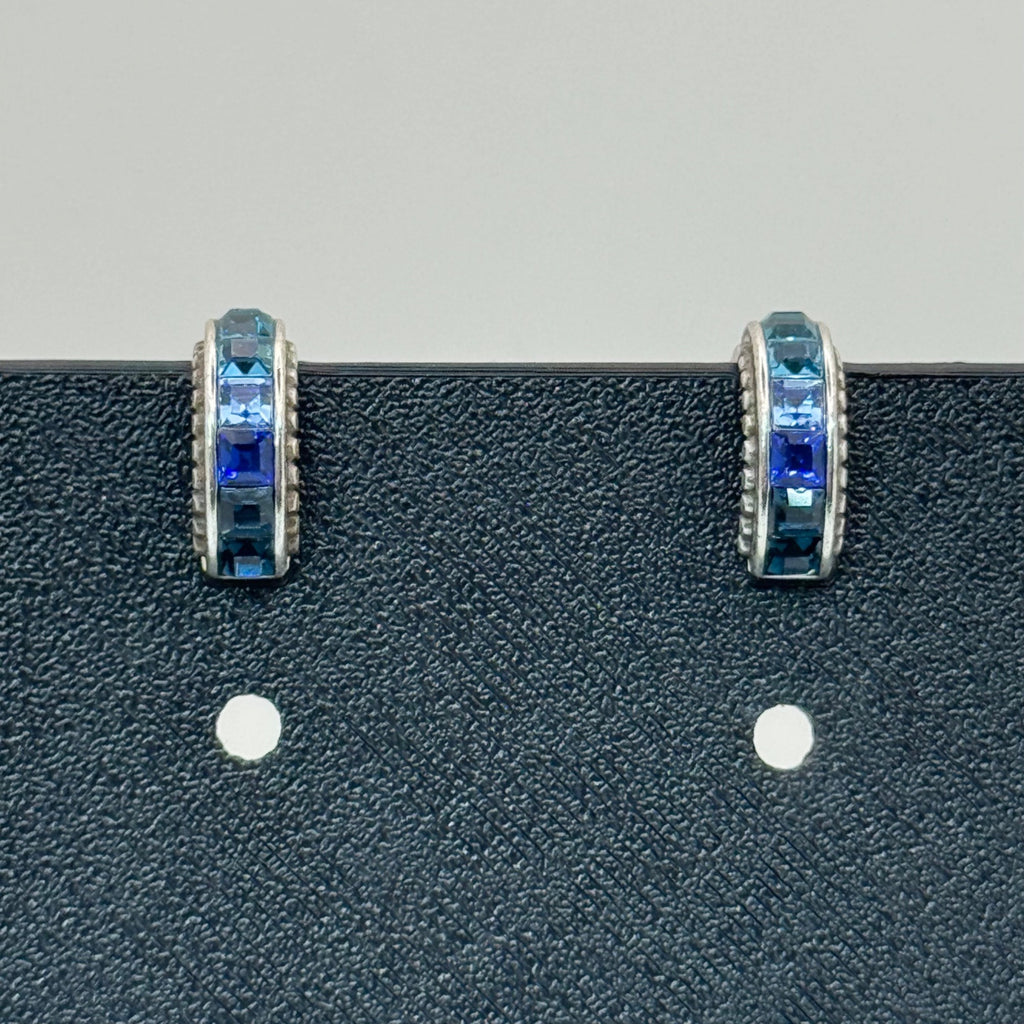 Brighton Spectrum Blue Set Crystal Necklace Bracelet Earrings Ring Size 8