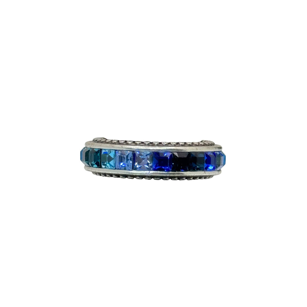 Brighton Spectrum Blue Set Crystal Necklace Bracelet Earrings Ring Size 8