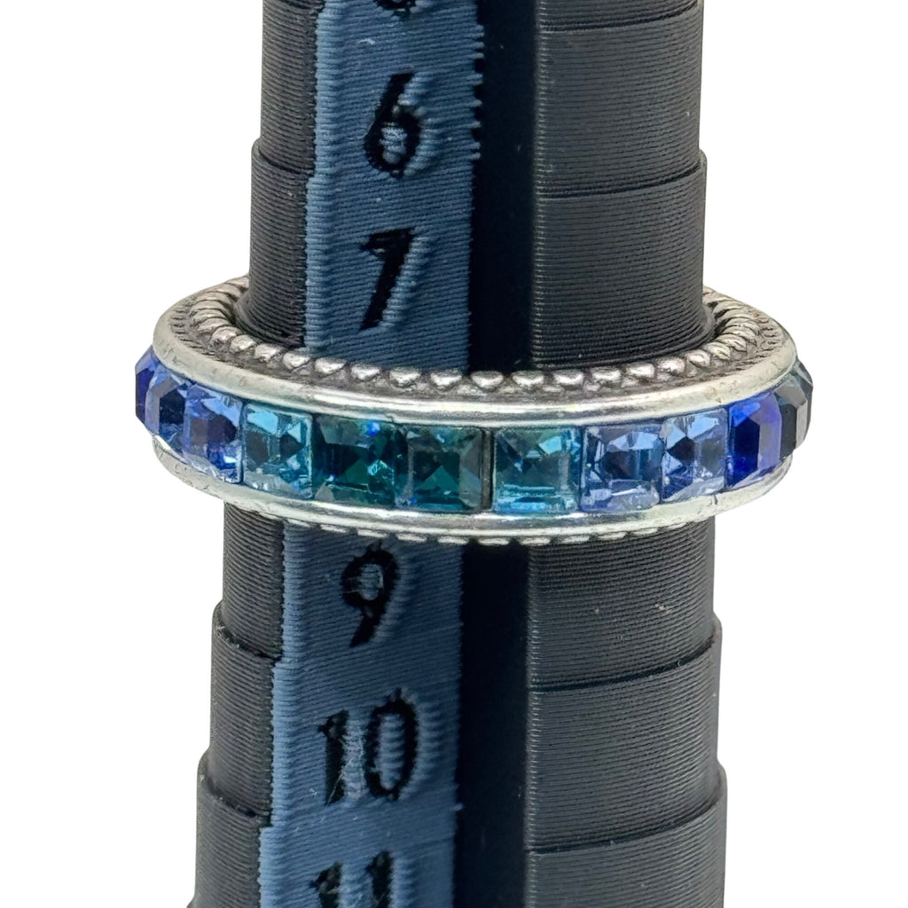 Brighton Spectrum Blue Set Crystal Necklace Bracelet Earrings Ring Size 8