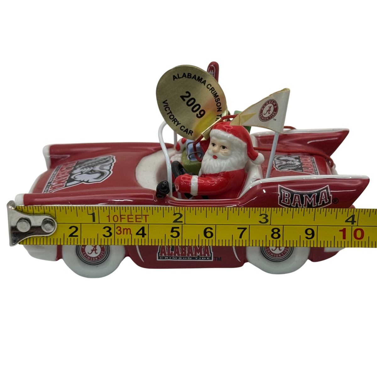 Alabama Crimson Tide 2009 Victory Car Ornament Danbury Mint Santa Original Box
