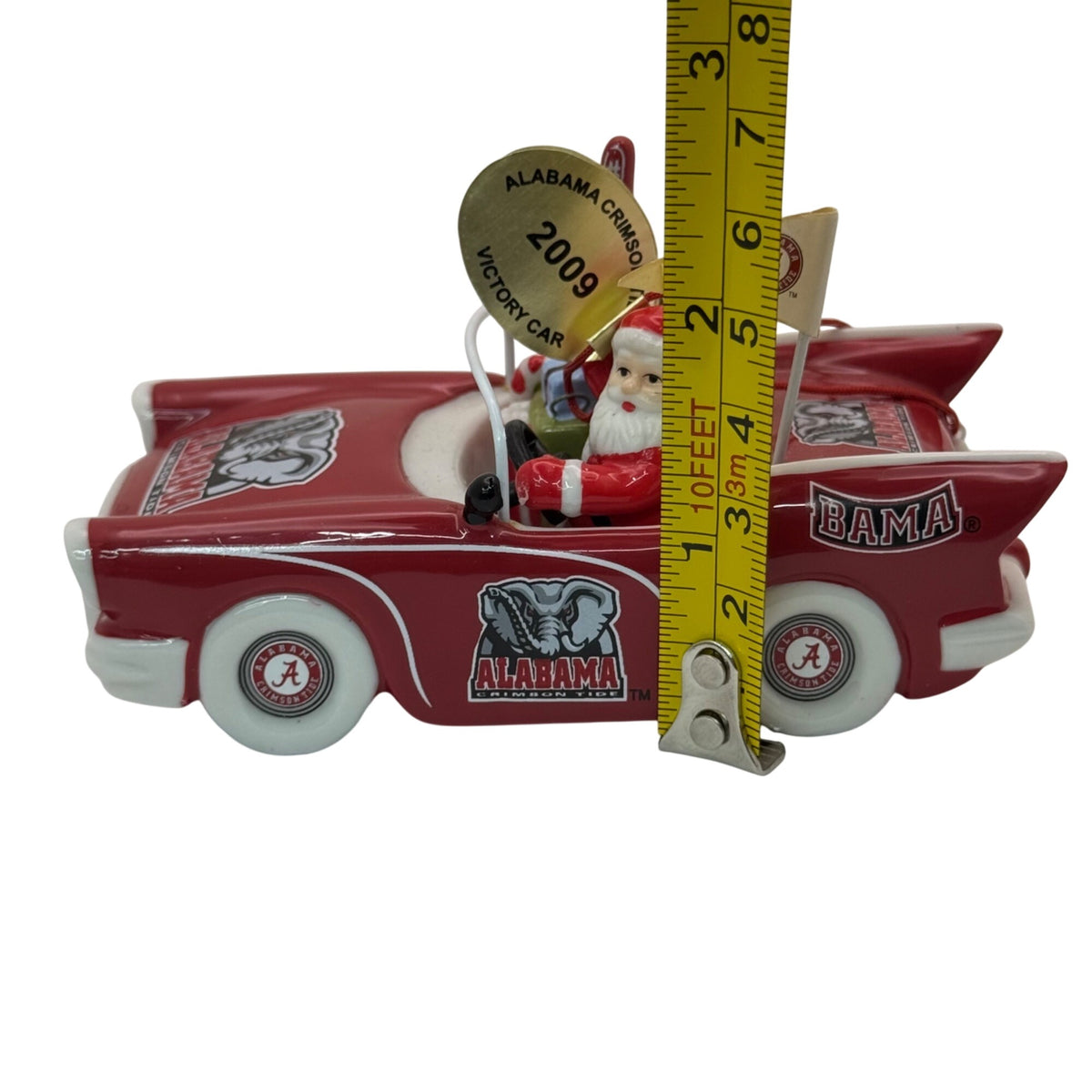Alabama Crimson Tide 2009 Victory Car Ornament Danbury Mint Santa Original Box