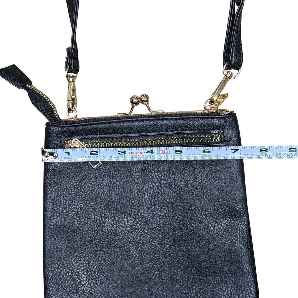HOBO ALBA Navy Blue Crossbody Vegan Leather Bag Kiss Lock Frame Coin Purse Strap