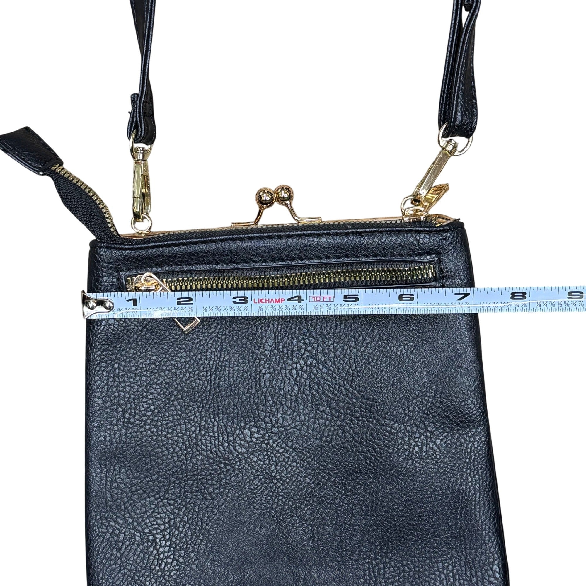 HOBO ALBA Navy Blue Crossbody Vegan Leather Bag Kiss Lock Frame Coin Purse Strap