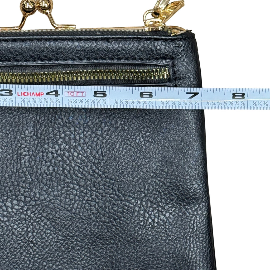 HOBO ALBA Navy Blue Crossbody Vegan Leather Bag Kiss Lock Frame Coin Purse Strap