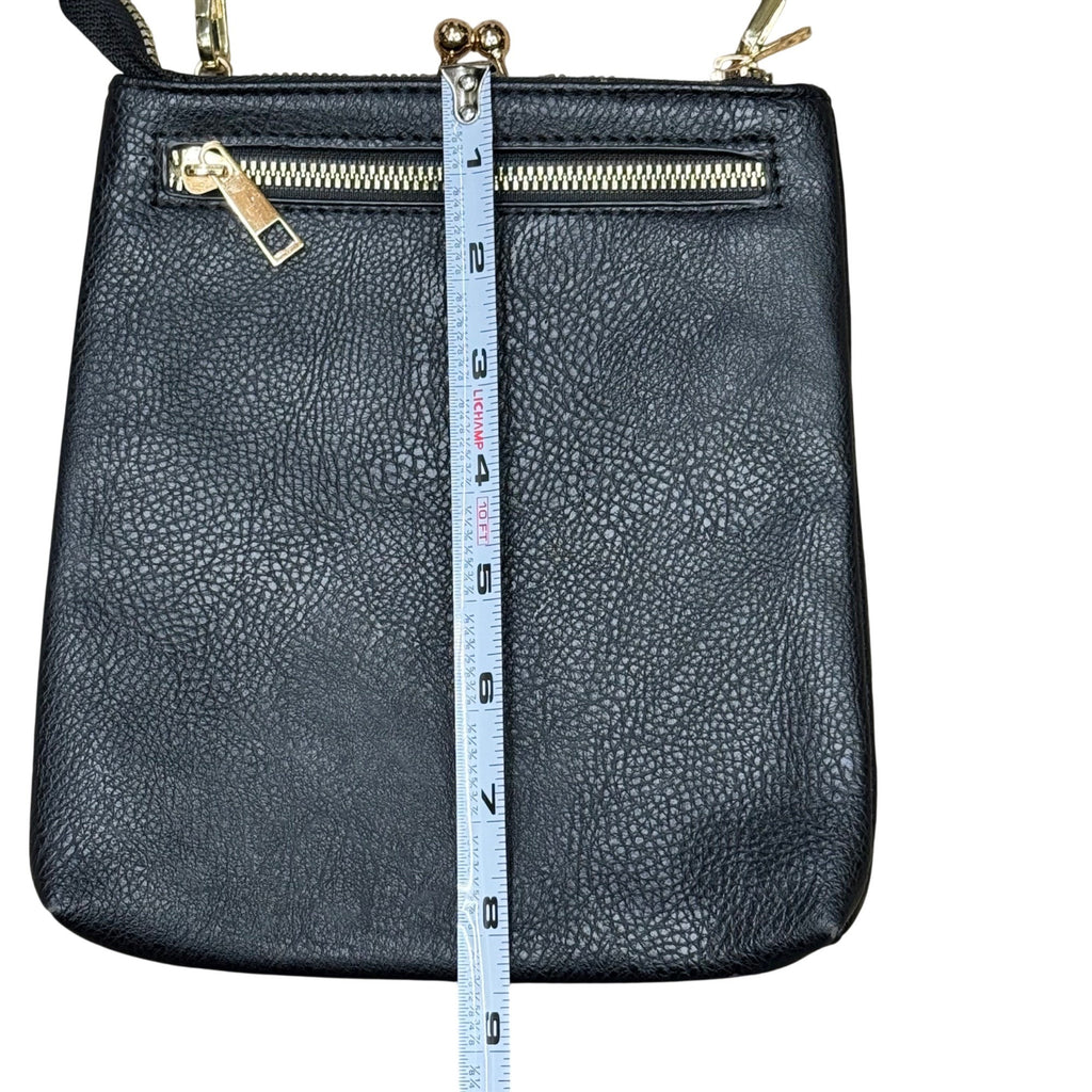 HOBO ALBA Navy Blue Crossbody Vegan Leather Bag Kiss Lock Frame Coin Purse Strap