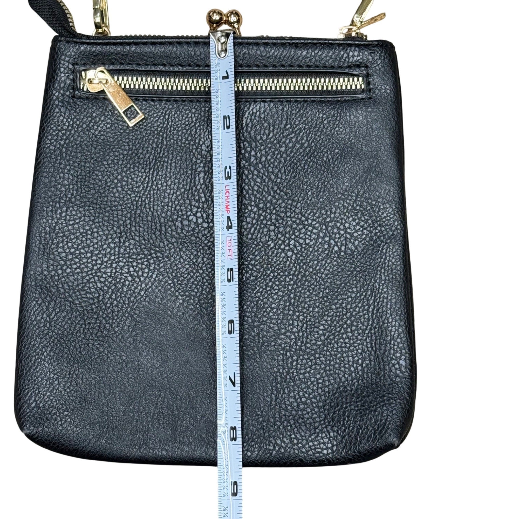 HOBO ALBA Navy Blue Crossbody Vegan Leather Bag Kiss Lock Frame Coin Purse Strap