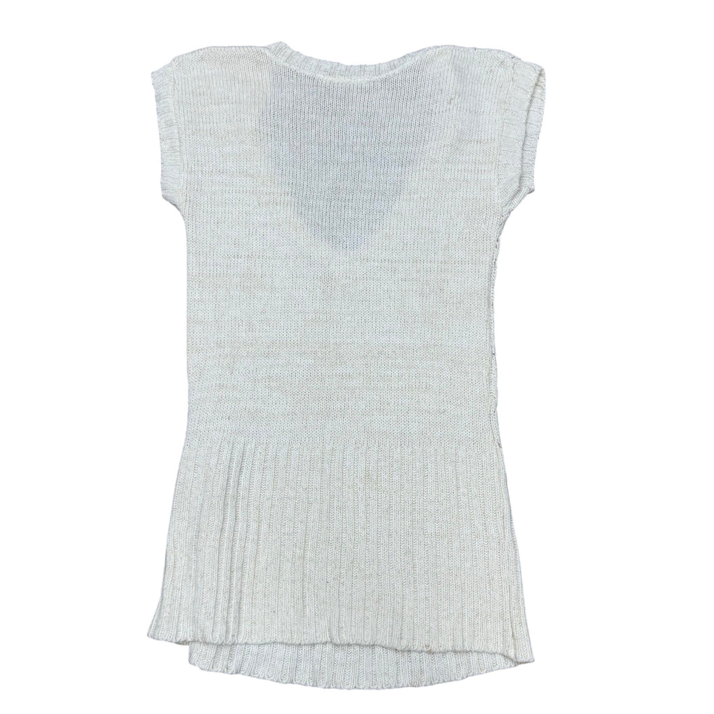 Vintage Charlotte Russe Sweater Womens Medium Ivory Beige Frost Mohair VNeck Y2K