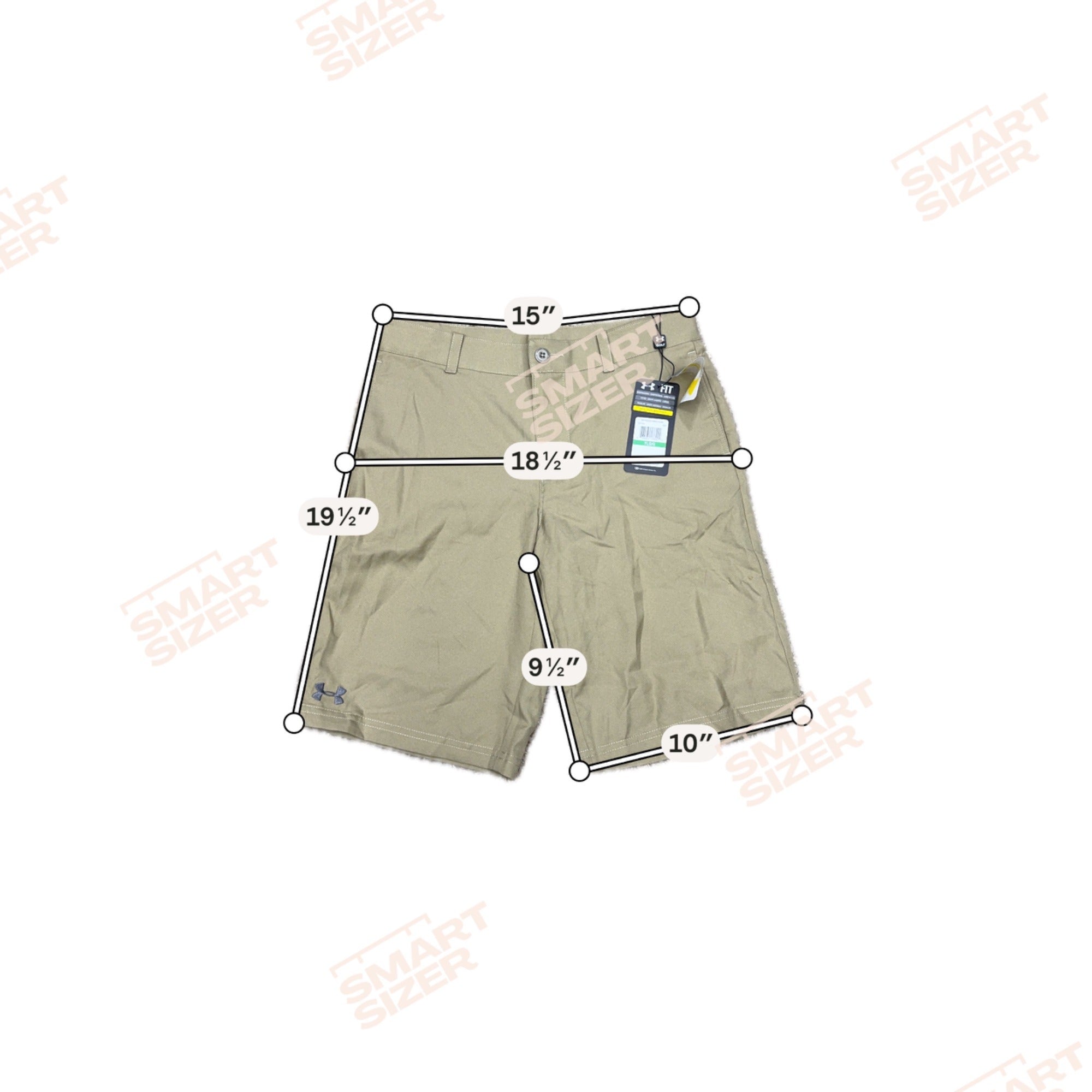 Khaki Beige Shorts Under Armour Boys Loose Fit Golf YLG Casual New w/ Tags READ
