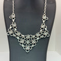 Brighton Joan Of Arc Collar Silver Tone Floral Statement Necklace Rhinestone 18"