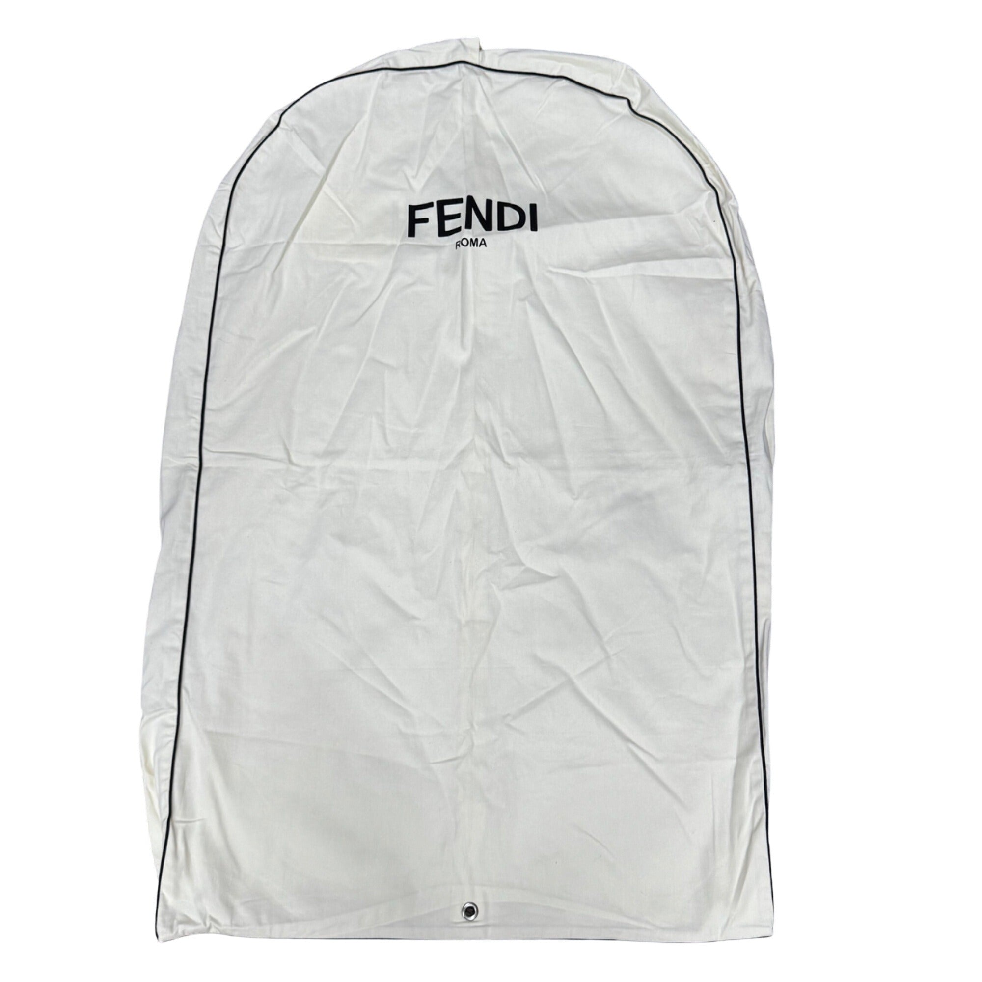 Fendi Roma Cream Garment Bag Piping 43"x28" Travel Storage Dress Suit Authentic