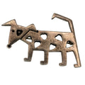 Sterling Silver Heart Dog Brooch Cutouts Handmade In Mexico Stamped .925 Terrier