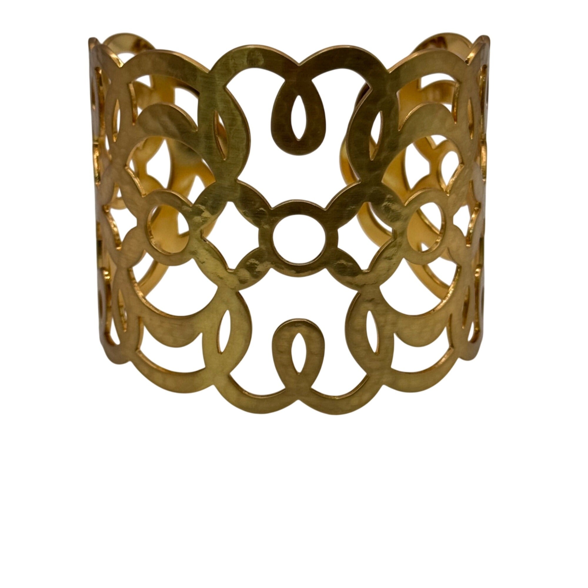 Brighton Gold-Tone Filigree Cuff Bracelet 6.25”Diameter Openwork Design Lightweight & Elegant Jewelry Accessory