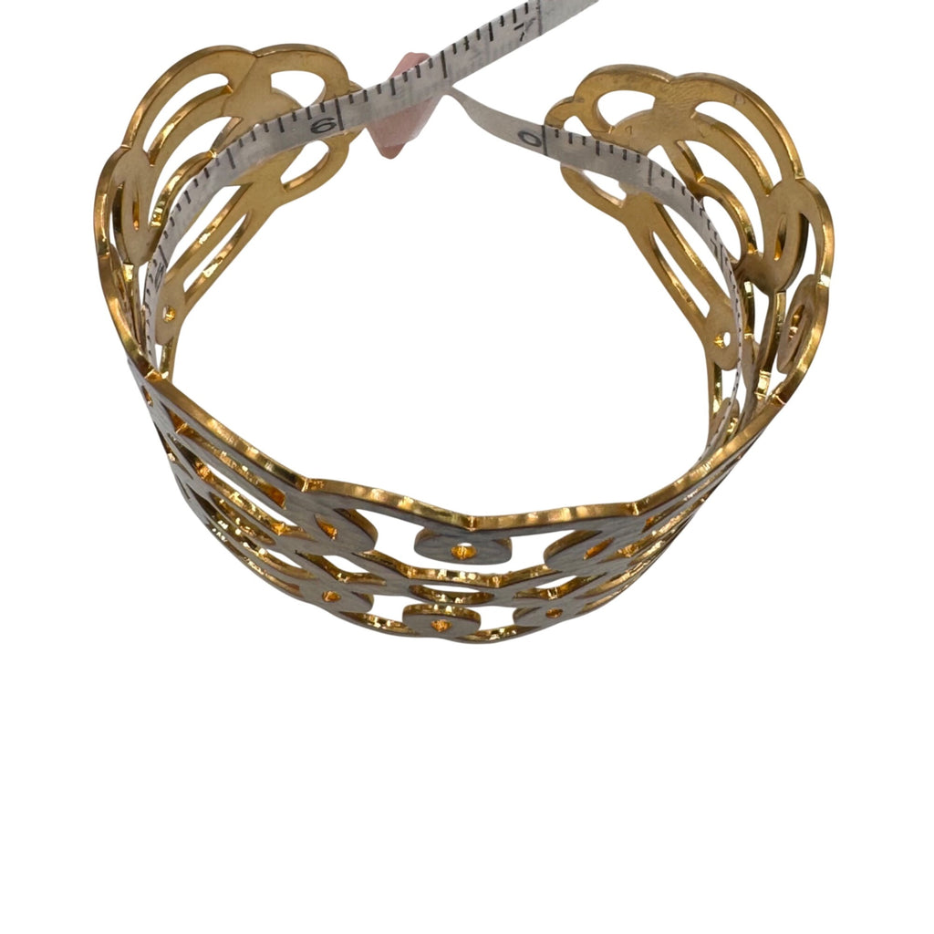 Brighton Gold-Tone Filigree Cuff Bracelet 6.25”Diameter Openwork Design Lightweight & Elegant Jewelry Accessory