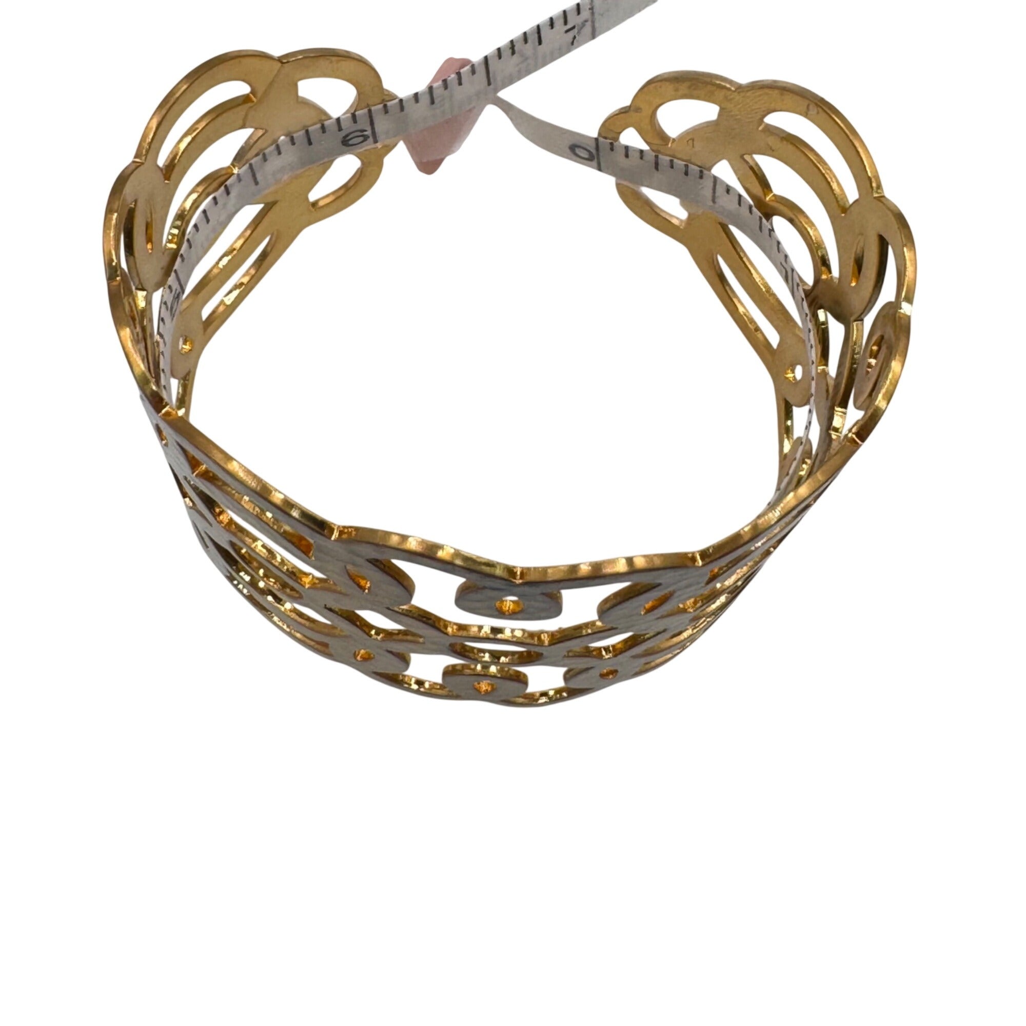 Brighton Gold-Tone Filigree Cuff Bracelet 6.25”Diameter Openwork Design Lightweight & Elegant Jewelry Accessory