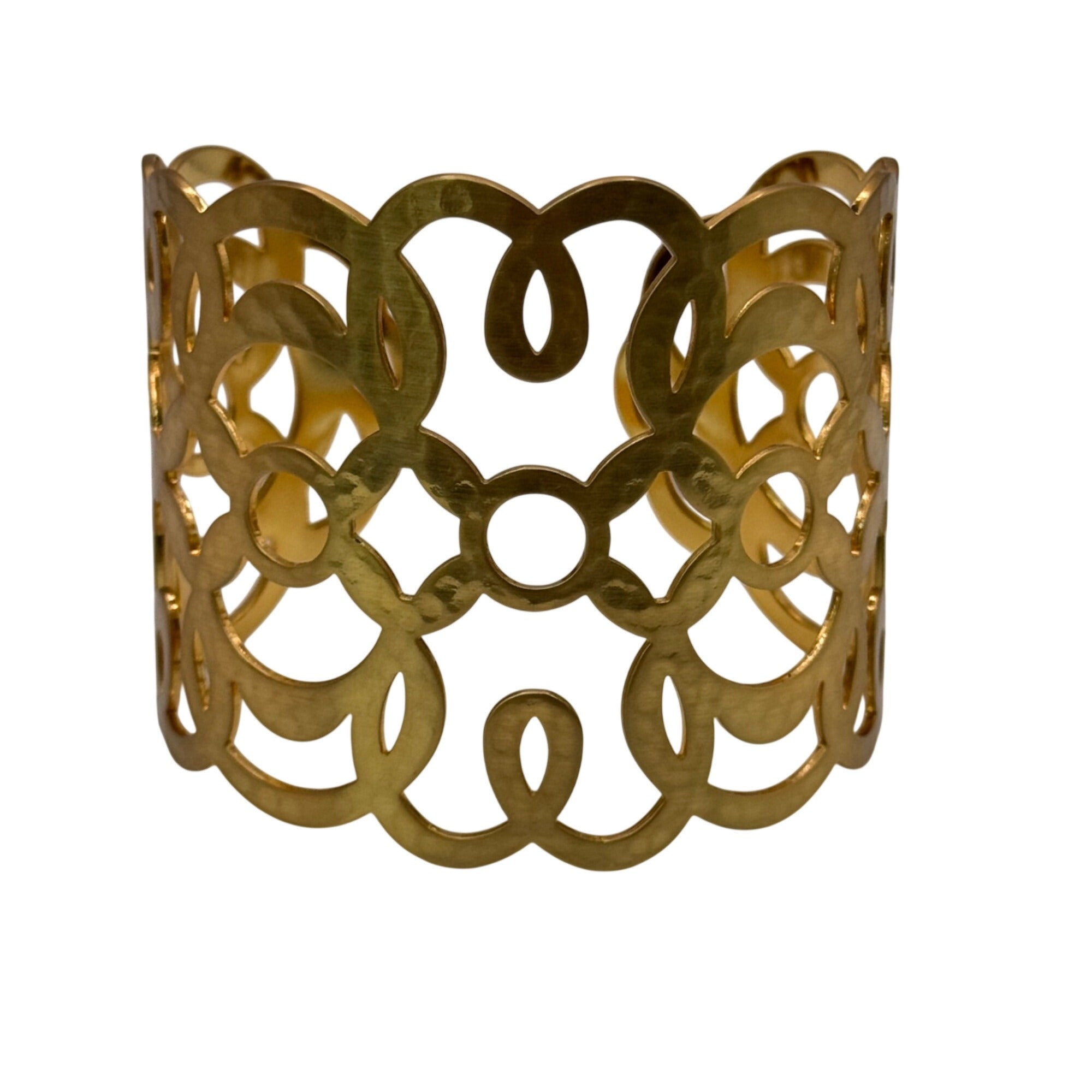 Brighton Gold-Tone Filigree Cuff Bracelet 6.25”Diameter Openwork Design Lightweight & Elegant Jewelry Accessory
