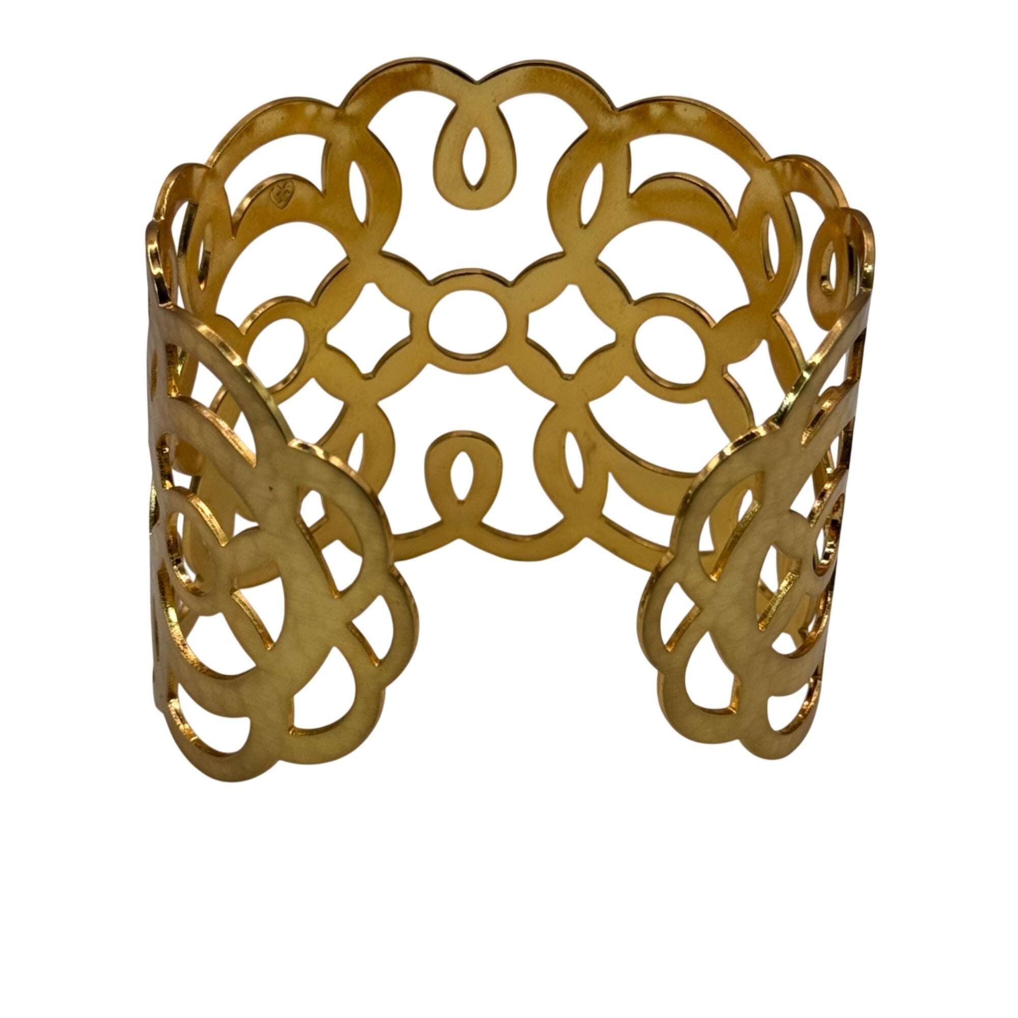 Brighton Gold-Tone Filigree Cuff Bracelet 6.25”Diameter Openwork Design Lightweight & Elegant Jewelry Accessory