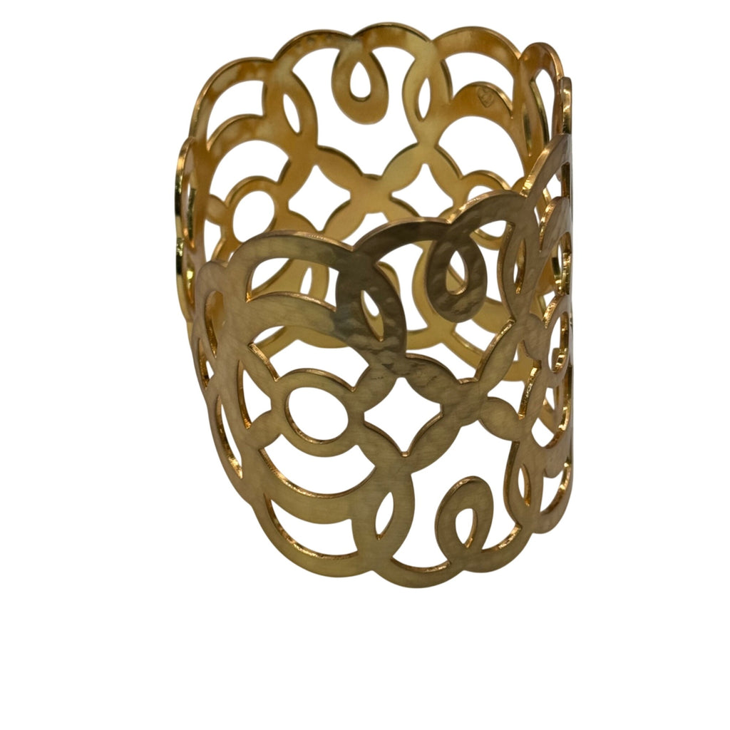 Brighton Gold-Tone Filigree Cuff Bracelet 6.25”Diameter Openwork Design Lightweight & Elegant Jewelry Accessory