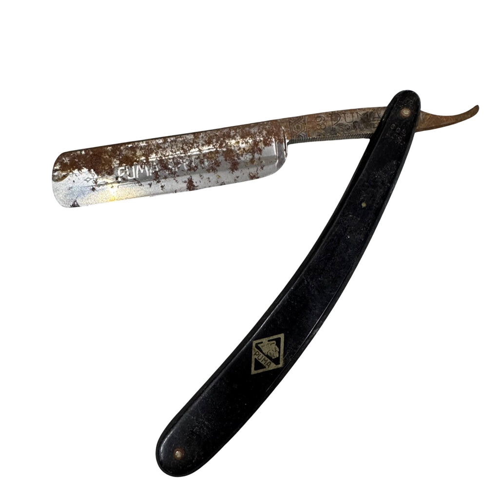 Puma Solingen Straight Razor Vintage Black  5/8" Blade Special Germany 68 READ