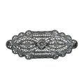 Vintage 14k White Gold Art Deco Filigree Bar Brooch Detailed Clear 2" Antique