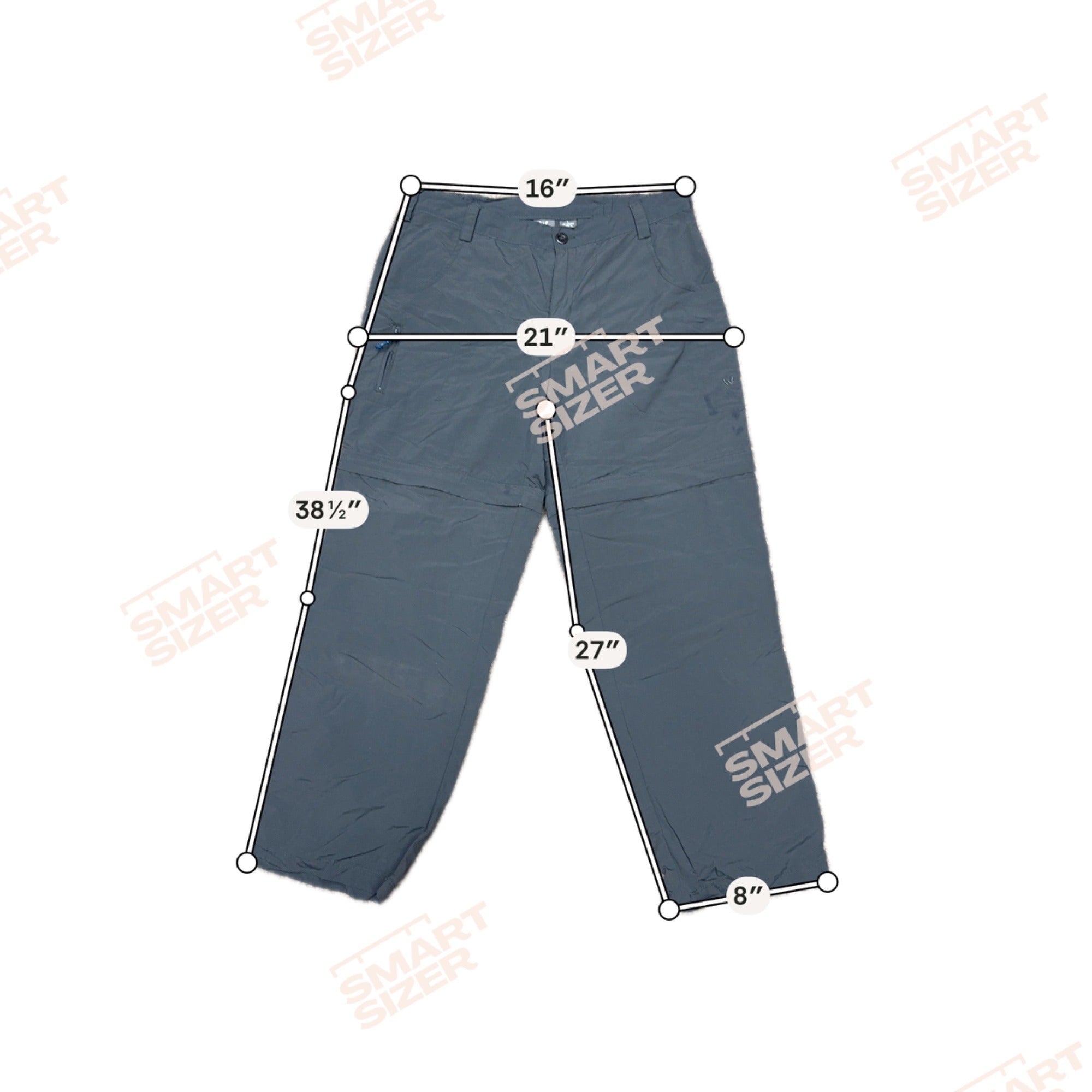 White Sierra Convertible Hiking Fishing Cargo Pants, Mens L x 32, OD Green Nylon
