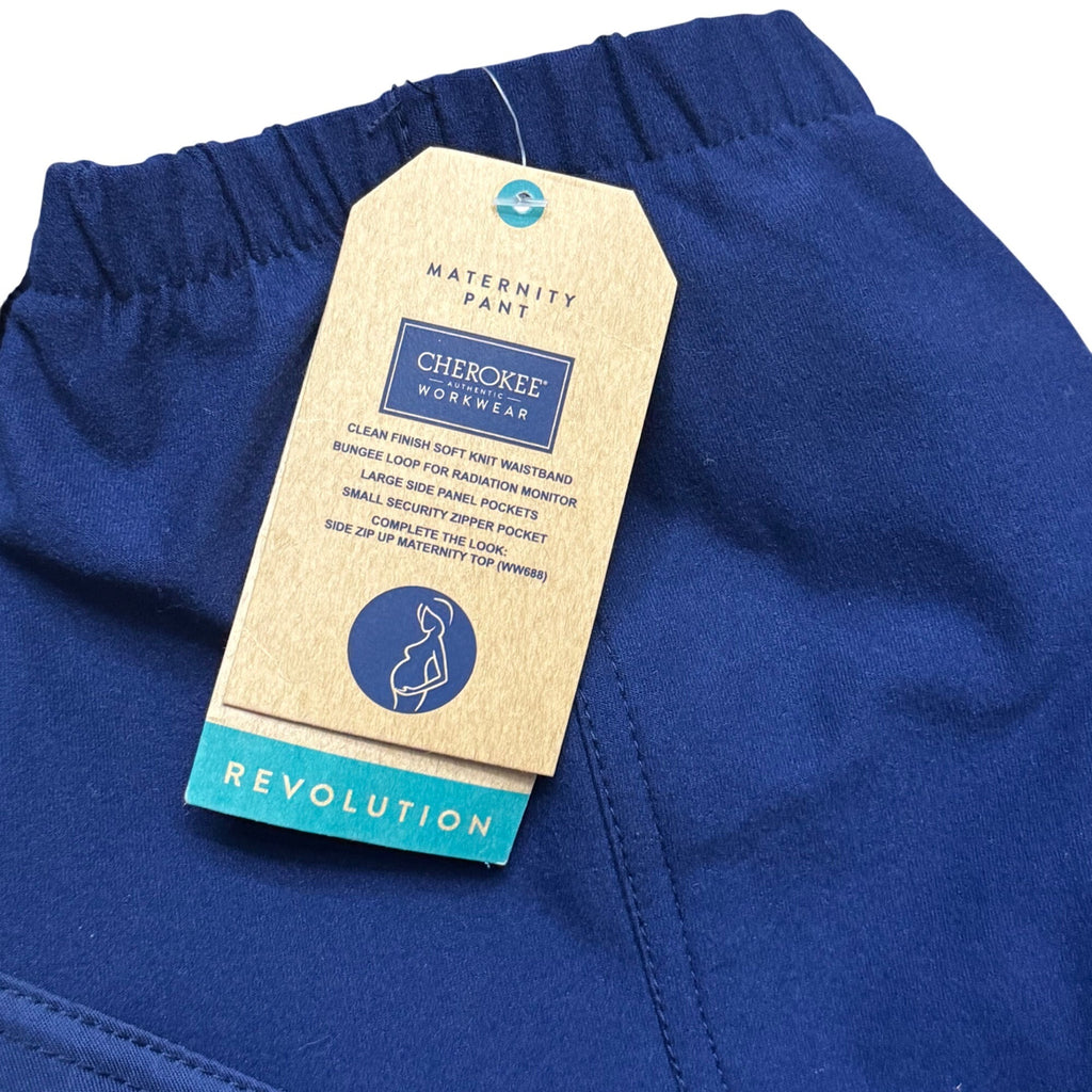 Cherokee Workwear Revolution Maternity Pants XS Navy & Royal Blue Panel  Pockets