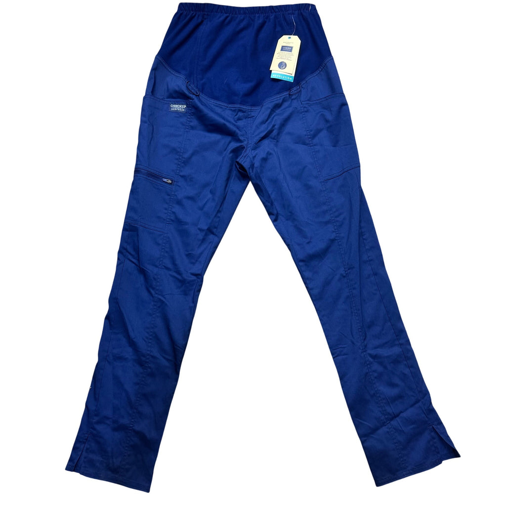 Cherokee Workwear Revolution Maternity Pants XS Navy & Royal Blue Panel  Pockets