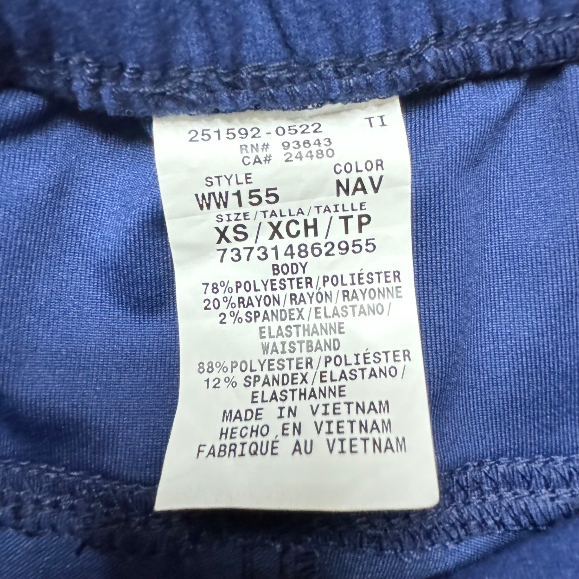 Cherokee Workwear Revolution Maternity Pants XS Navy & Royal Blue Panel  Pockets