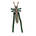 Kenneth Jay Lane Grasshopper Brooch Pin Green Enamel Rhinestones Gold-Tone KJL