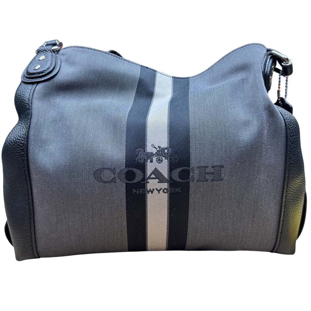 Coach Horse & Carriage Edie Jacquard Dust Bag Black Gray Shoulder Bag Purse NEW
