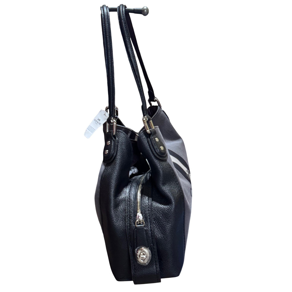 Coach Horse & Carriage Edie Jacquard Dust Bag Black Gray Shoulder Bag Purse NEW