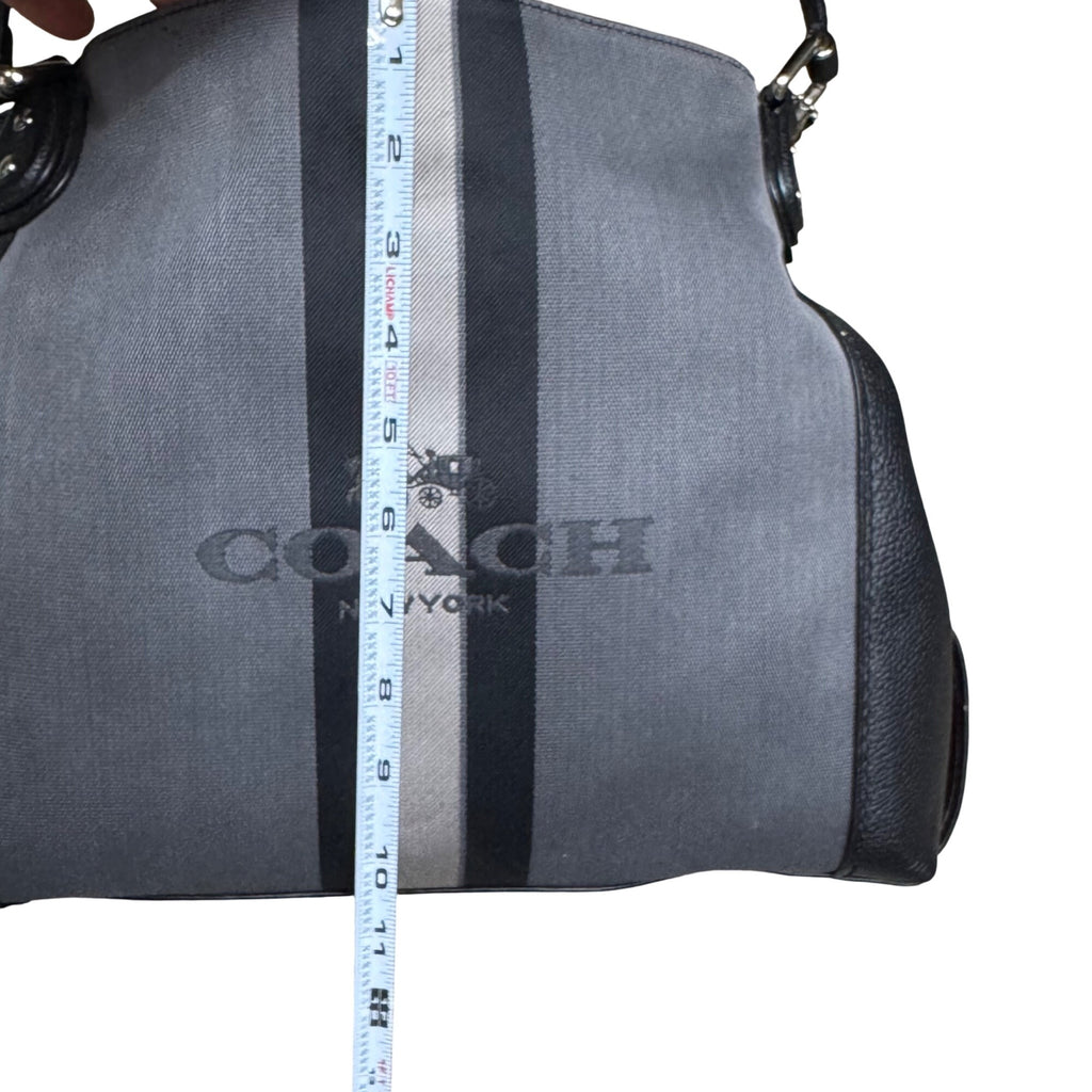 Coach Horse & Carriage Edie Jacquard Dust Bag Black Gray Shoulder Bag Purse NEW