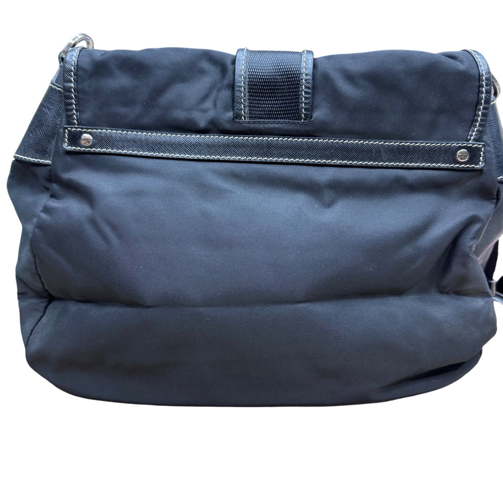 Prada Messenger Bag Black Nylon Saffiano Vela Purse Handbag w/ Dustbag Tessuto