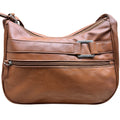 Vintage Brown Faux Leather Shoulder Bag Buckle Crossbody Multiple Compartments