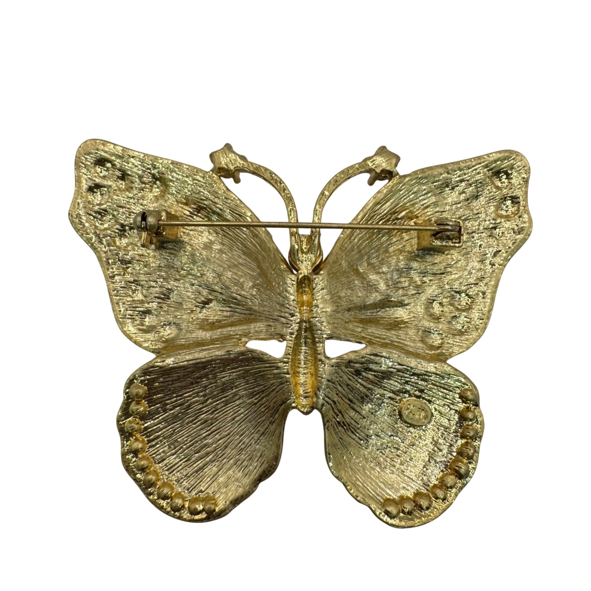 Avon KJL Kenneth Jay Lane Butterfly Pin Brooch Signed Pastel Enamel Crystal NEW